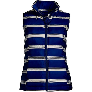 Lands' End Women's Vest Navy & White 600 Down Filled   Zipper Puffer M NEW